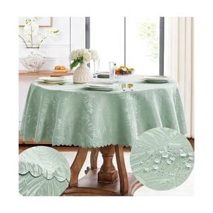 Velours Couture Floral Brodé Moins Lin Durable Unique Party Technics Style Lavage en Machine Coton Biologique Linge Nappe - Product Image 1