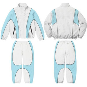 Conjunto Deportivo Cortavientos de Nylon con Franjas Reflectantes para Hombre, Sudadera con Capucha Americana de Poliéster y Nylon, Pantalones Deportivos de Pierna Recta - Product Image 6