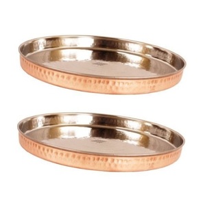 จานอาหารค่ำทำมือจากเหล็กและทองแดง สำหรับร้านอาหาร โรงแรม บ้าน ครัว ของขวัญ - Product Image 1