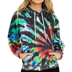 Sweats à capuche tie-dye fabriqués en usine, coupe-vent, en coton, de qualité supérieure, prix de gros, en vente. - Product Image 6