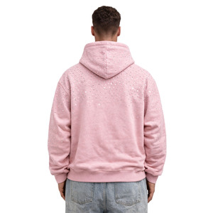 Sudaderas con capucha de algodón y forro polar con pedrería para hombre, estilo oversize, streetwear, con logo personalizado, venta al por mayor, ODM - Product Image 3