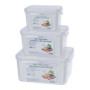 BPA Free Large Hokori 2-Layer Eco-Friendly Portable Food Storage <b>Containers</b> Transparent Plastic Lid PP Box Kitchen <b>Refrigerator</b> - Product Image 5