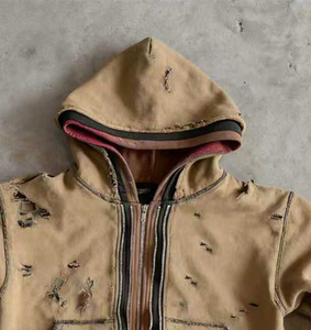Glory Trending Custom Triple Layer Distressed Hoodie Wholesale OEM Service Premium Trending Look New Design Hoodie For Men - Product Image 6