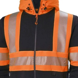 เสื้อฮู้ดซิปนิรภัยสำหรับผู้ชาย ราคาขายส่ง มาตรฐาน ANSI Class 2 ไฟ LED กันน้ำ โลโก้ทันสมัย ขายดี ทนทาน ไม่ยับง่าย - Product Image 3