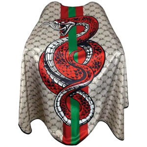 Capa de Peluquería con Estampado de Serpiente Roja, de Seda y Poliéster, Resistente al Agua, Antiestática, Cintura Ajustable, 140cm X 160cm - Product Image 1