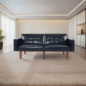 Divano per Soggiorno 2131PU-BK in Materiale PU Nero Lucido - Product Image 1