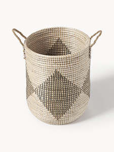 Natural Rattan Storage <b>Basket</b> <b>With</b> <b>Lid</b> And Handles Circle Shape Rustic Style For Sundries Storage - Product Image 3