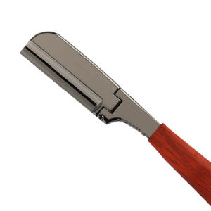 Rasoir de sécurité droit pour hommes, de haute qualité, écologique, avec manche en bois, personnalisé, doré, à lame unique, pour la coupe de cheveux - Product Image 5