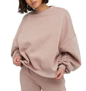 Sudaderas de Algodón y Poliéster de Alto Rendimiento con Hombros Caídos para Mujer, Tallas Grandes, Sudadera con Logotipo Personalizable para Mujer - Product Image 1