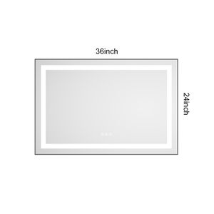 Specchio LED da Bagno 36 X 24 Pollici con Illuminazione Frontale e Posteriore, Montaggio a Parete, Cornice in Alluminio, Antiappannamento, Memoria, Disponibile in 3 Misure - Product Image 5