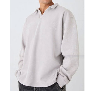 Sweat-shirt oversize pour homme à col montant zippé, couleur unie, en molleton, manches classiques, style décontracté automne - Product Image 6