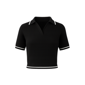 Polo de Manga Corta Casual para Mujer, con Ribetes en Contraste, Tejido Suave, Corte Ajustado, para Marcas de Moda y Cadenas de Minoristas - Product Image 1
