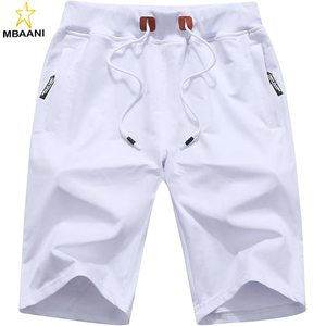 กางเกงขาสั้นผู้ชายแบบลำลองมีเชือกผูกกระเป๋าซิปเอวยางยืด - Product Image 1