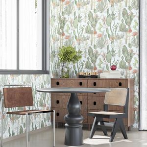 Papel Tapiz Autoadhesivo con Diseño Floral Verde del Oeste y Cactus, Papel de Contacto Vintage con Diseño de Desierto para Revestimiento de Paredes - Product Image 3