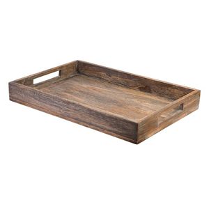 Plateau de service rectangulaire en bois poli et durable pour le petit-déjeuner, la salle à manger et la cuisine - Product Image 4