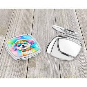 Bichon Frise Hippie Dawg Compact Pliant Miroir De Maquillage Portable Poche Décoratif Voyage Cadeau pour Femmes et Filles - Product Image 3