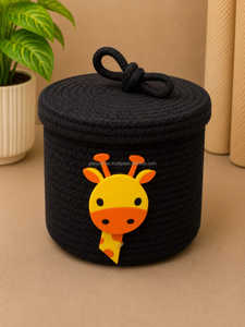Cute Red Cotton <b>Rope</b> Eco-Friendly Mini <b>Storage</b> <b>Basket</b> Bunny Ears Design for Children's Toy <b>Storage</b> Circle Shape Handle - Product Image 5