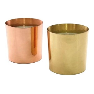 เชิงเทียนโลหะทองเหลืองหรูหราทันสมัยดีไซน์คลาสสิกสีโรสโกลด์สำหรับบ้านสำนักงานตกแต่งโต๊ะโคมไฟ - Product Image 1