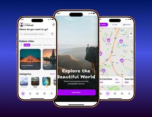 Aplicación de acompañamiento en viajes para descubrir compañeros de viaje, planificar excursiones, chatear, compartir itinerarios, rastrear viajes, compartir gastos. - Product Image 1