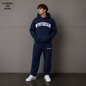 Meilleures ventes : Ensemble molletonné épais 300-500 GSM avec impression personnalisée en relief – Sweat à capuche et pantalon de jogging pour homme, style streetwear oversize - Product Image 2