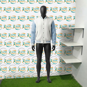 Chaquetas Varsity para Hombre de Alta Calidad con Cuerpo de Lana y Mangas de Piel de Oveja Genuina, Chaqueta Varsity Universitaria de Moda Urbana para Hombre - Product Image 2
