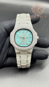 Reloj de Hombre Moderno de Acero Inoxidable con Diamantes Moissanite, Joyería de Lujo para Venta al por Mayor y Minorista - Product Image 4