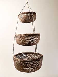 Large <b>Hanging</b> Bamboo <b>Basket</b> Woven <b>Wall</b> <b>Basket</b> Pendant Style Storage Boho Natural Decor Home Organizer Supplier Manufacturer - Product Image 5