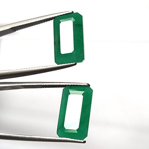 Émeraude naturelle zambienne de 13,70 carats, vert émeraude, pierre précieuse en vrac, taille émeraude, facettée, calibrée, ensemble de 2 pièces, dimensions 9x15x6mm, pour bijoux - Product Image 4