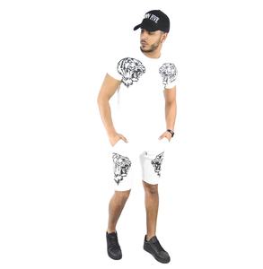 Survêtements d'été décontractés sur mesure pour hommes en gros 100% ensemble t-shirts et short en coton survêtements deux pièces - Product Image 5