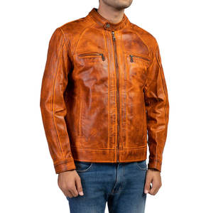 Chaqueta de Invierno para Hombre de Cuero Genuino, Color Personalizado, Cuello Alto, Logotipo Frontal, Impermeable, Resistente al Viento, Transpirable, Estilo Urbano - Product Image 2