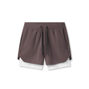 Shorts de sport taille haute pour homme, couleur unie, séchage rapide, taille élastique, avec empiècements - Product Image 1