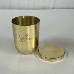 Porte-bougie votif en laiton doré avec logo personnalisé, pot à bougie rose gravé sur mesure pour la décoration de la maison - Product Image 5