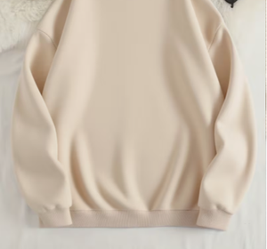 เสื้อสเวตเชิ้ตคอกลมสีน้ำเงินกรมท่าสำหรับผู้หญิง Hardihood International พิมพ์ลาย Love Letter แขนยาว ผ้าถักผสมฝ้าย ทรงโอเวอร์ไซส์ - Product Image 5