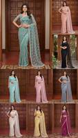 Sari indien traditionnel ethnique de créateur pour mariage, avec broderie en résille lourde et travail de sequins, pour femme, coupe tendance