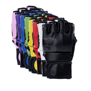 Meilleur prix pour les gants de boxe et de MMA à demi-doigts pour hommes, en cuir PU, tailles pour enfants et adultes, fabriqués au Pakistan, service OEM disponible - Product Image 1