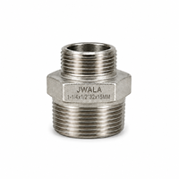 Raccord de tuyauterie hexagonal fileté en acier inoxydable robuste 1-1/4x1/2 pouce (32x15mm) pour le contrôle du débit de fluides chimiques industriels