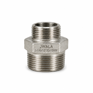 Raccord de tuyauterie hexagonal fileté en acier inoxydable robuste 1-1/4x1/2 pouce (32x15mm) pour le contrôle du débit de fluides chimiques industriels - Product Image 3