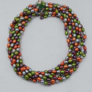 Venta al por Mayor de Perlas de Agua Dulce Naturales Multicolores de 5mm y 6mm, Cuentas de Arroz de Alta Calidad, Collar de Concha de Nácar de Colores Mezclados para DIY - Product Image 2