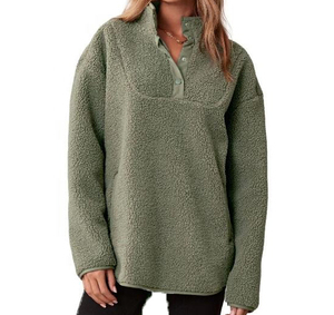 Sudadera Casual de Forro Polar Sherpa para Mujer al por Mayor, con Cuello Vuelto, Cómoda y a la Moda - Product Image 2
