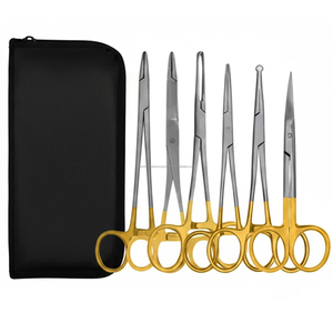 Juego de Instrumentos Quirúrgicos de Acero Inoxidable, Tijeras con Mango Dorado, Kit de Cirugía General, Manual, Certificado CE ISO13485 Clase I, Hospitalario - Product Image 2