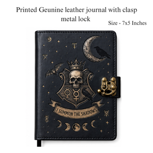 Book of Shadows Themed Genuine Leather Gift Set Handmade Journal Wallet Pencil <b>Case</b> Bookmark Keychain Gift - Product Image 2