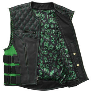 Gilet en cuir pour moto Tactical Emerald pour homme - Product Image 6