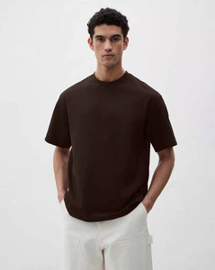 T-shirt Boxy Homme Oversize en Coton à Manches Courtes, Coupe Décontractée avec Imprimé et Ourlet Fendu, Style Streetwear Ample - Product Image 2
