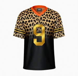 เสื้อฟุตบอลอเมริกันลายพรางสำหรับผู้ชาย คอวี แขนสั้น ระบายเหงื่อได้ดี พิมพ์ลายแบบซับลิเมชั่น - Product Image 4