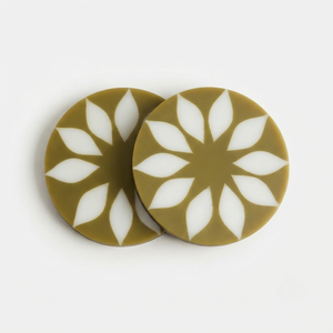 REHMAN CRAFT Handmade Modern Round Lotus Design MDF Coaster 9cm Diameter 5mm Thickness - Product Image 4