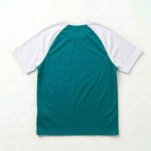 Camiseta Personalizada de Manga Raglán para Hombre, 100% Algodón, Cuello Redondo con Bloques de Color en Contraste, Transpirable, Casual, Manga Corta, Tallas Grandes - Product Image 3