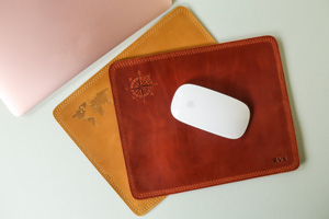 Genuine Leather <b>Mouse</b> Pad Ergonomic Texture Desk Mat Full Grain Cowhide Leather Case Mousepad for Daily Tasks LMP-0076 - Product Image 4