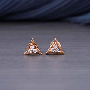Pendientes Redondos con Incrustaciones de Oro Rosa de 18K de Calidad Premium de 0.26 Puntos con 6 Piedras, Diseño Clásico, Joyería Fina para Mujer, Última Tendencia - Product Image 1