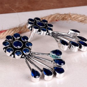 Pendientes colgantes de ónix con latón oxidado, corte de pera, diseño para parejas, estilo bohemio, para mujer, para fiesta, chapados en plata antigua, engaste de bisel, al por mayor - Product Image 6