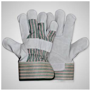 Gants de rigueur canadiens PPE de qualité supérieure en cuir de vachette pleine fleur, robustes, anti-impact, avec manchette de sécurité, 11 oz, personnalisables pour la main et le bras - Product Image 1